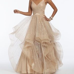 Camille La Vie Glitter Star Pattern Surplice Dress